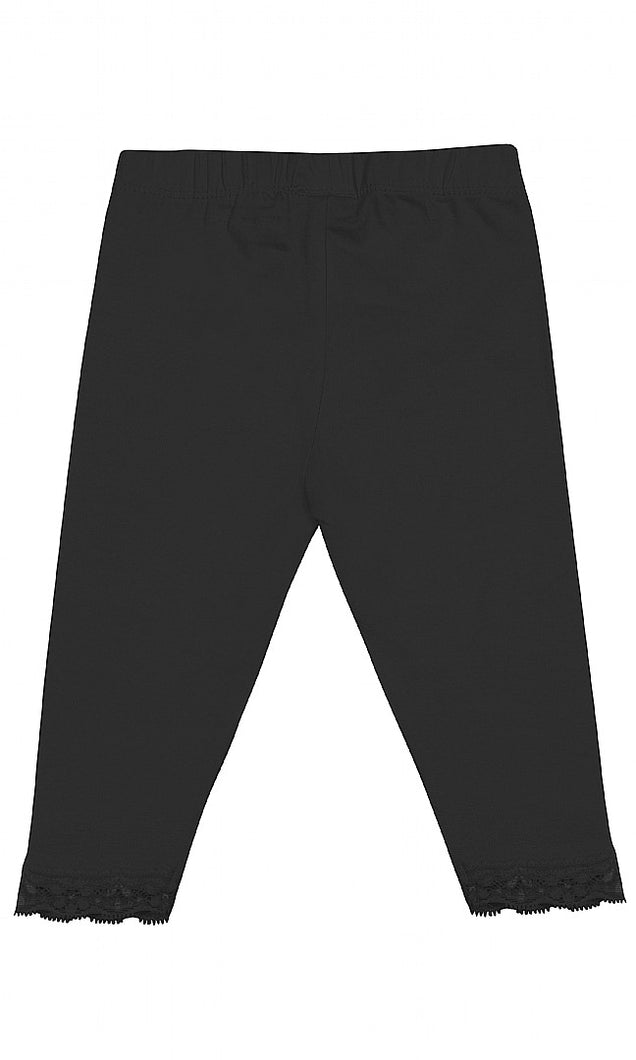 Kids up Leggings sort  med blondekant